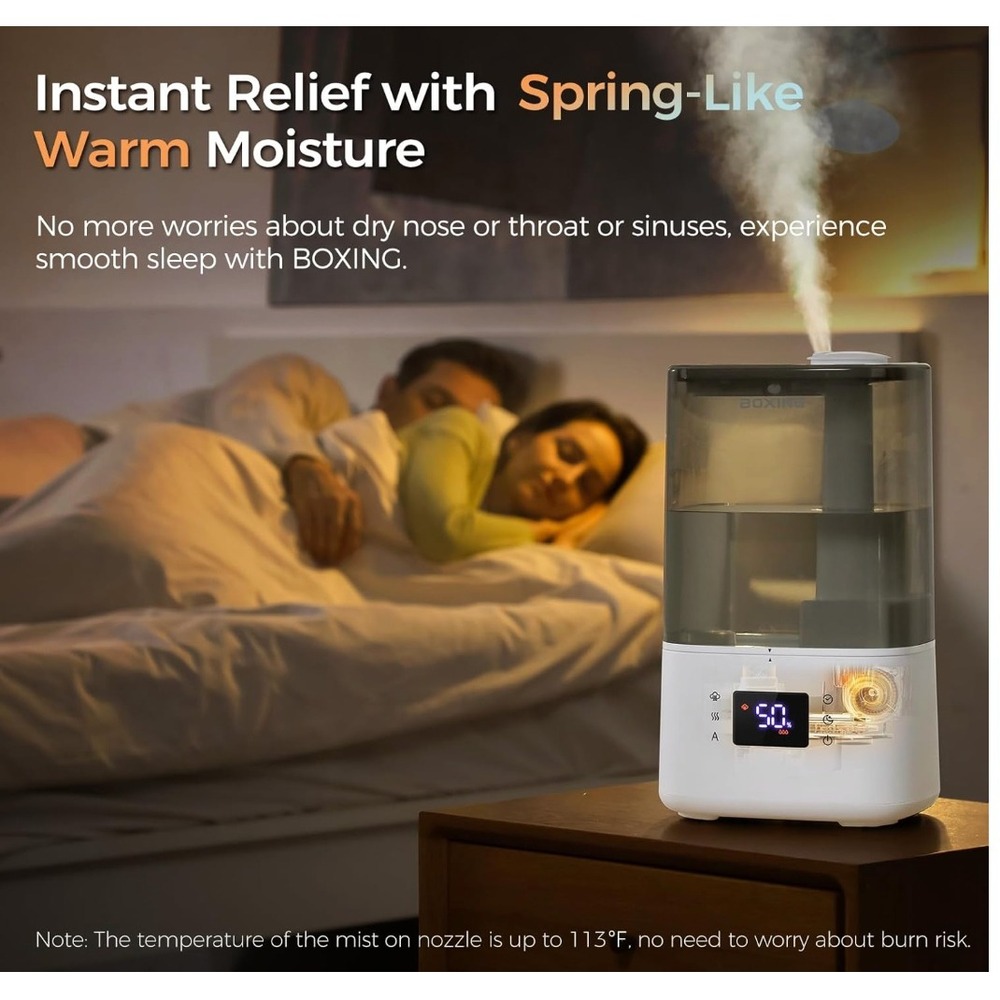 Ultrasonic Cool & Warm Mist Humidifier - 6L Capacity, Remote Control - Picture 3 of 8